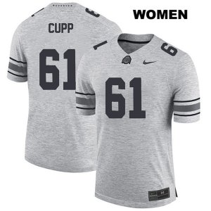 Women's NCAA Ohio State Buckeyes Gavin Cupp #61 College Stitched Authentic Nike Gray Football Jersey QE20V04BN